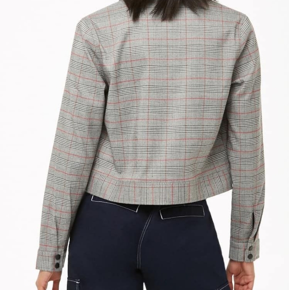 Forever 21 glen Plaid Tokyo Zip-Front Jacket - Picture 3 of 6